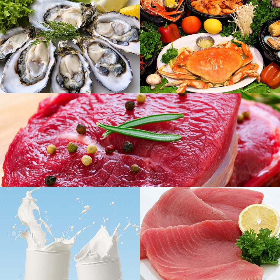 Các thực phẩm: thịt bò, cá ngừ, sữa, hàu, hải sản là các thực phẩm giúp phái mạnh sung sức hơn